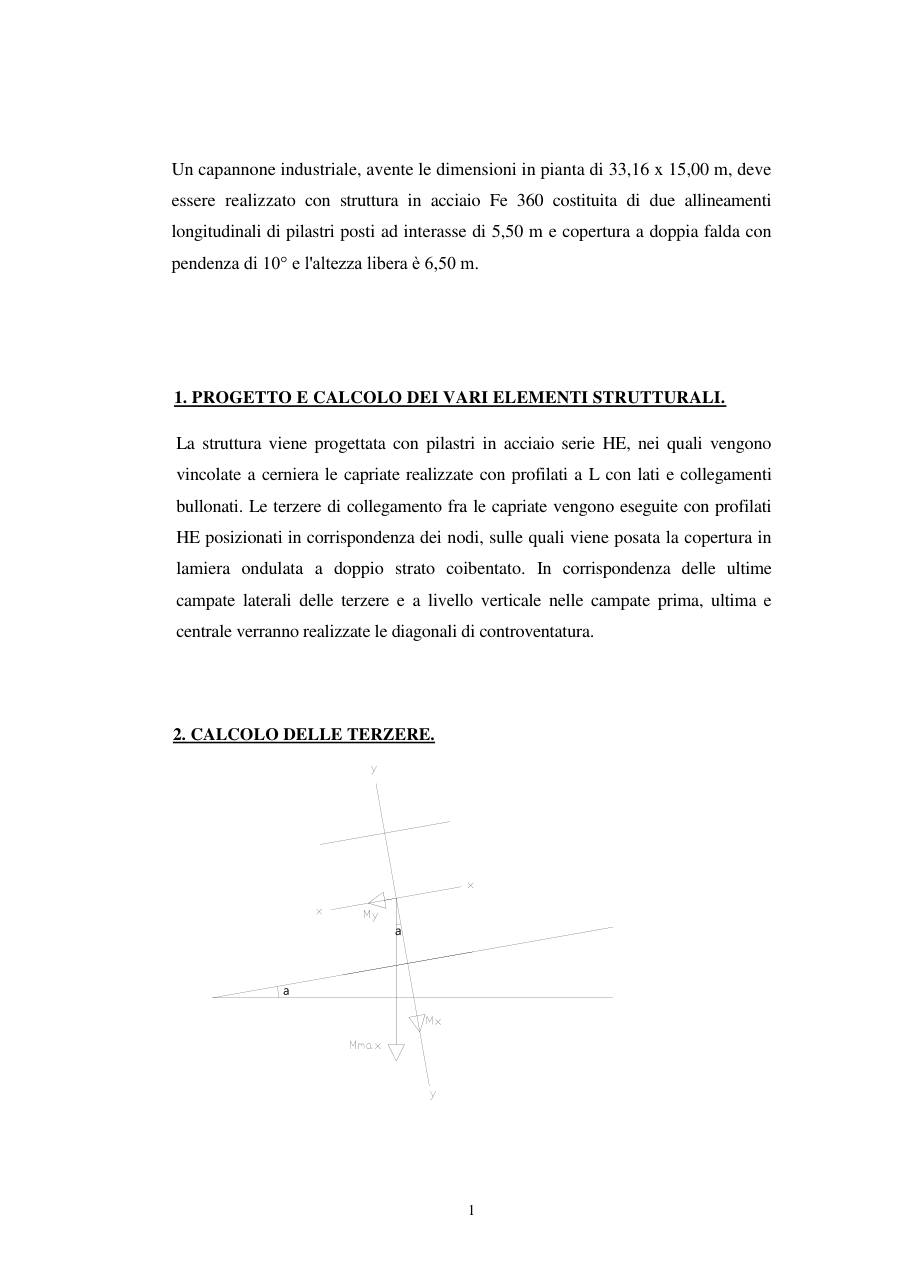 Progetto e calcolo di un capannone industriale