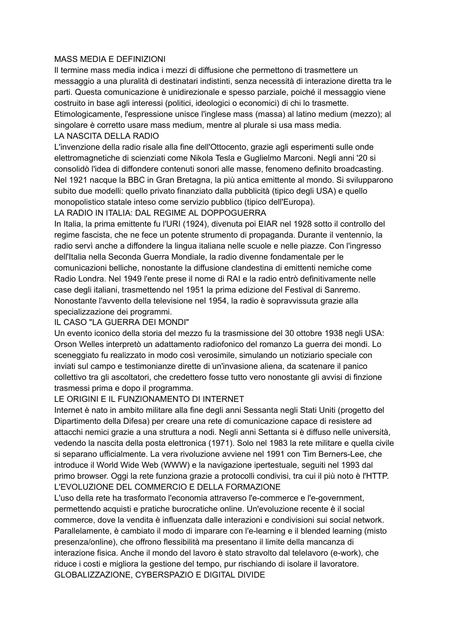 I media e Internet