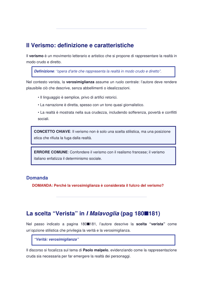 Analisi del Verismo e dell'Opera *I Malavoglia* di Giovanni Verga
