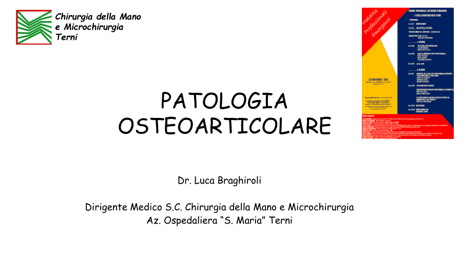 Patologia Osteoarticolare e Lombalgie
