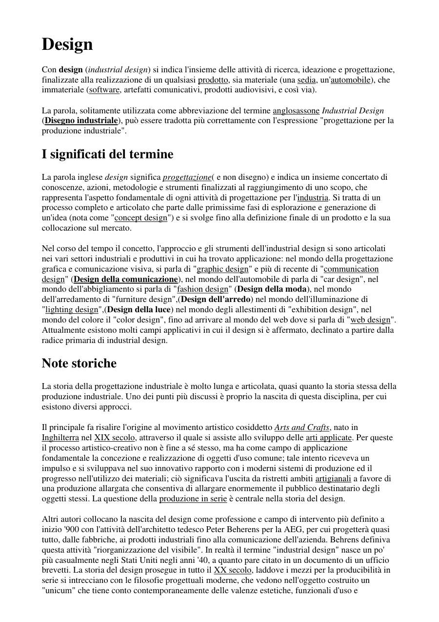 Introduzione al Design Industriale e sue Applicazioni