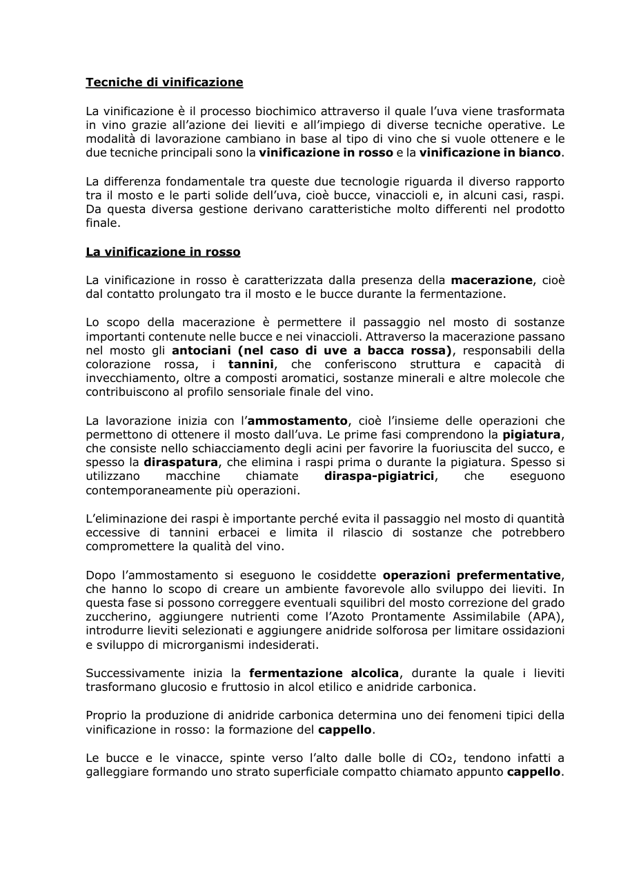 Tecniche di vinificazione