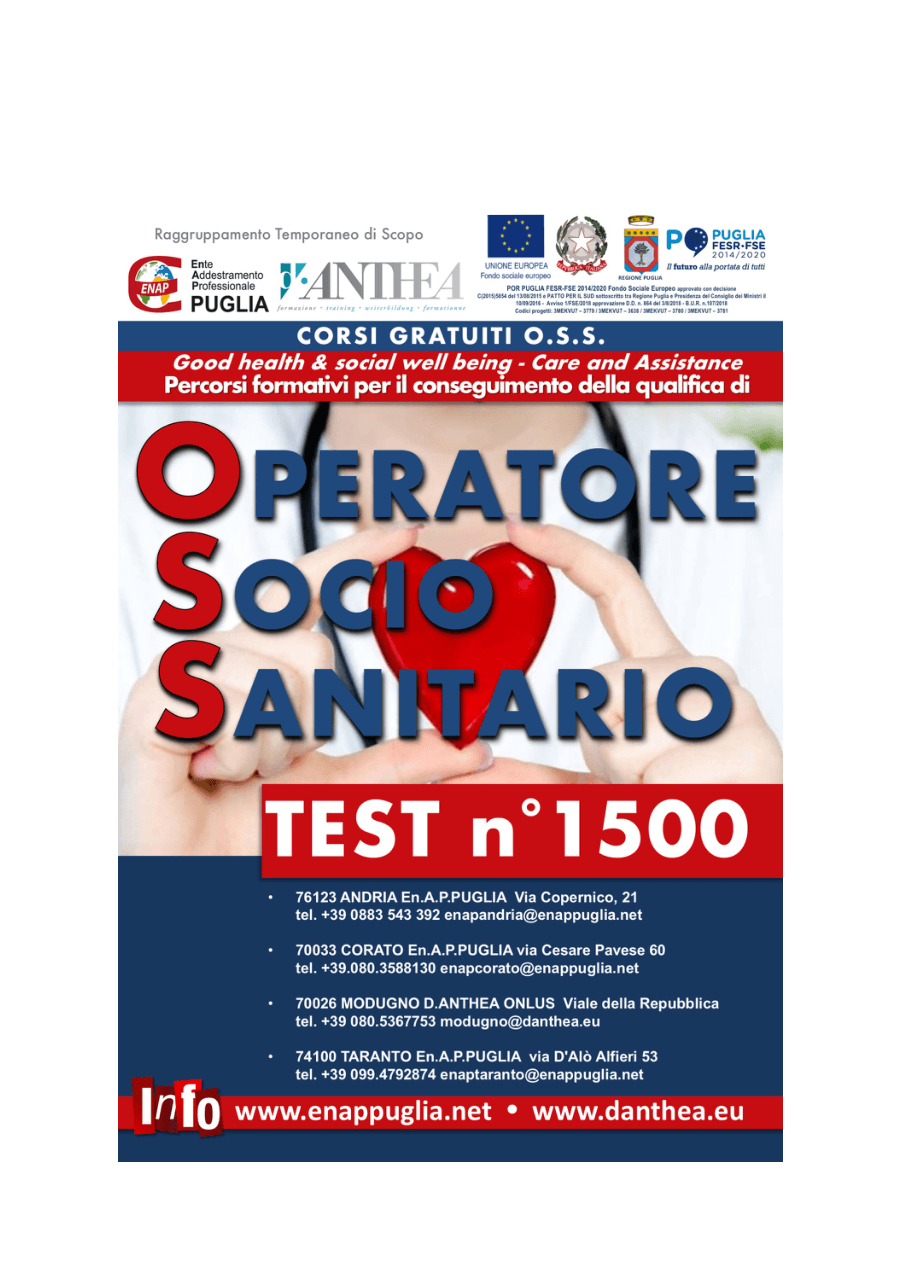 Test per Operatore Socio Sanitario - Cultura Generale