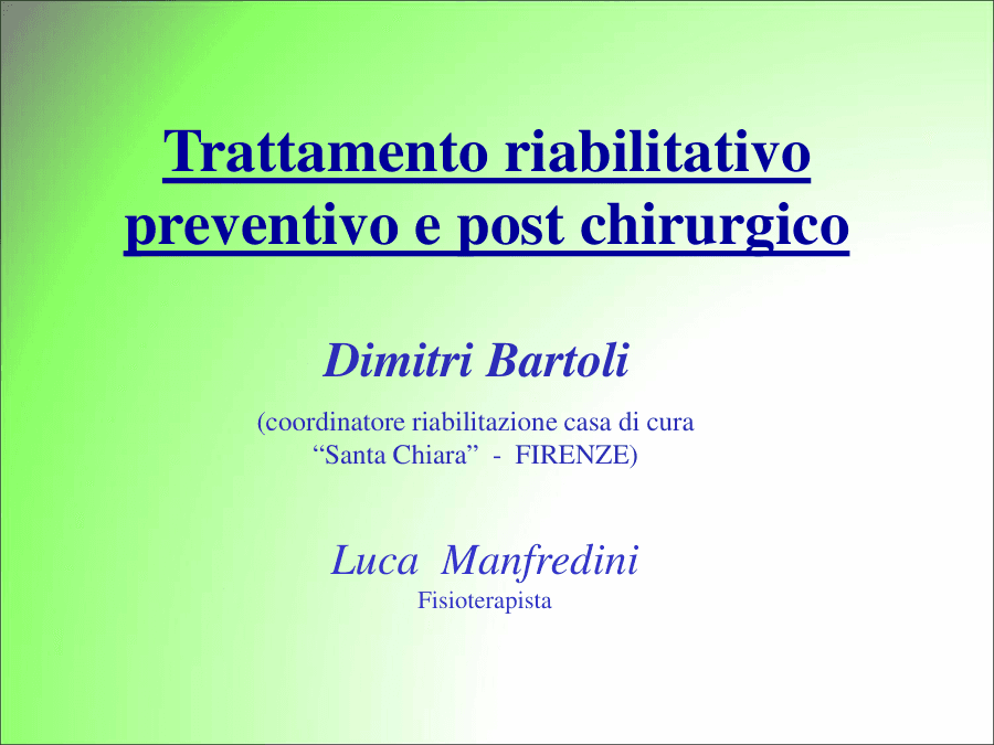 Trattamento riabilitativo per artrosi
