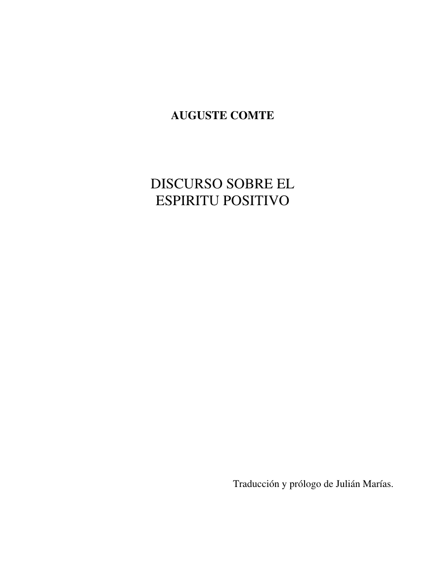 Discurso sobre el espíritu positivo