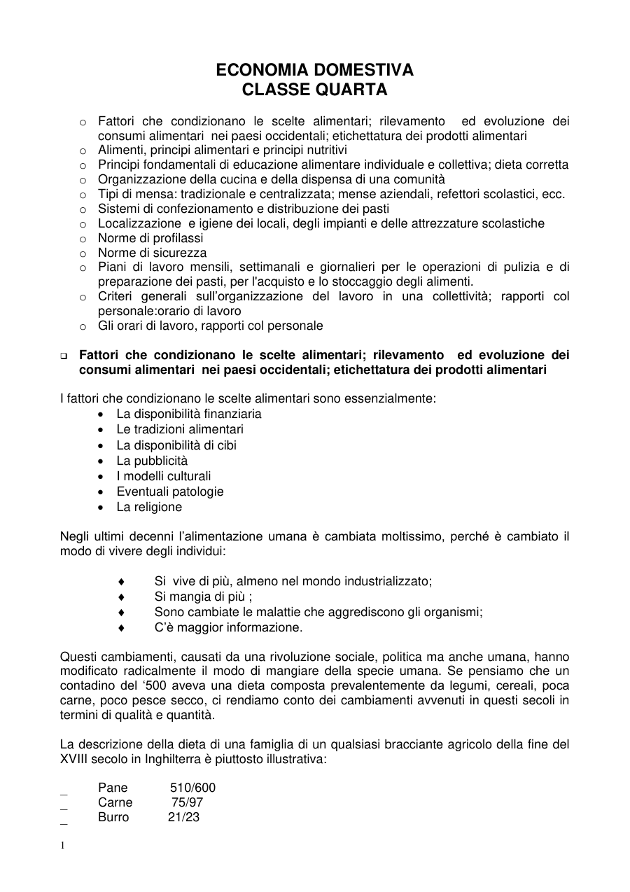 Scelte Alimentari e Dieta Corretta