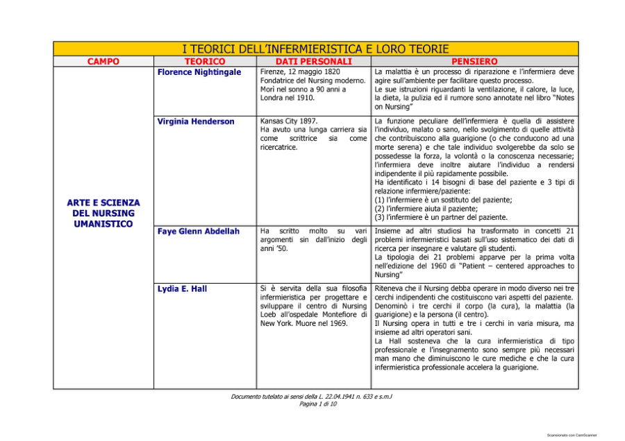 Teorici dell'infermieristica e le loro teorie