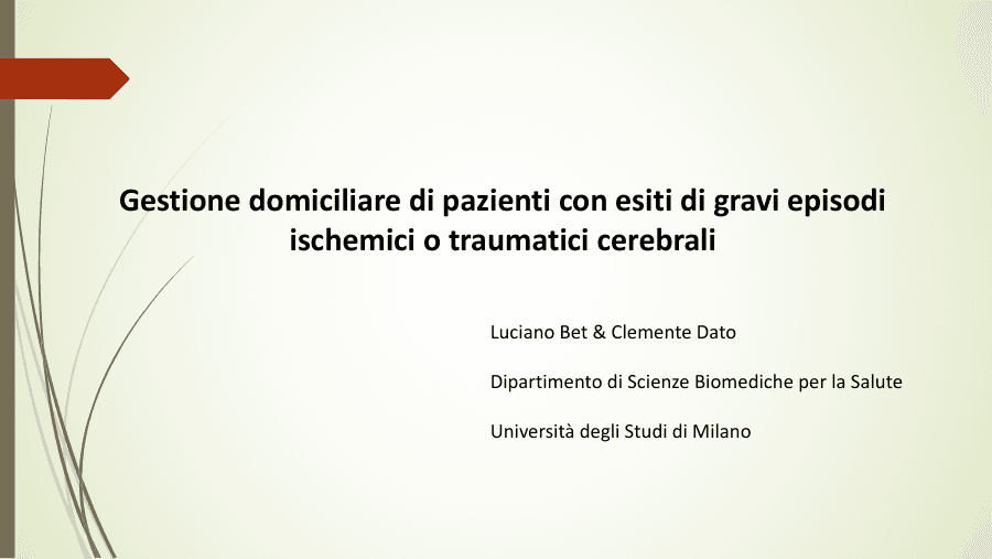 Gestione domiciliare pazienti con ictus e trauma cranico