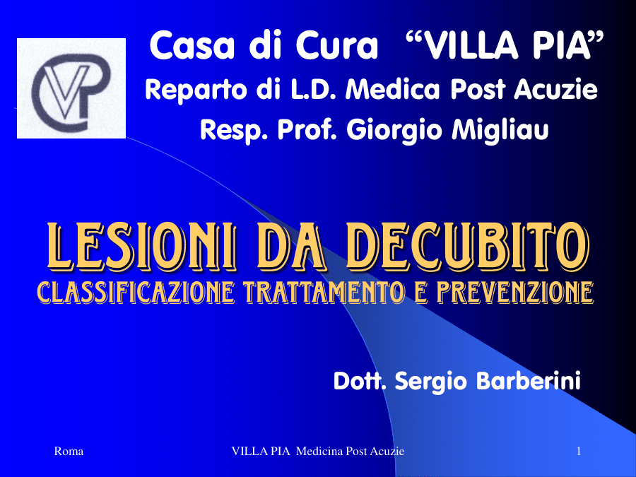 Lesioni da Decubito: Classificazione, Trattamento e Prevenzione
