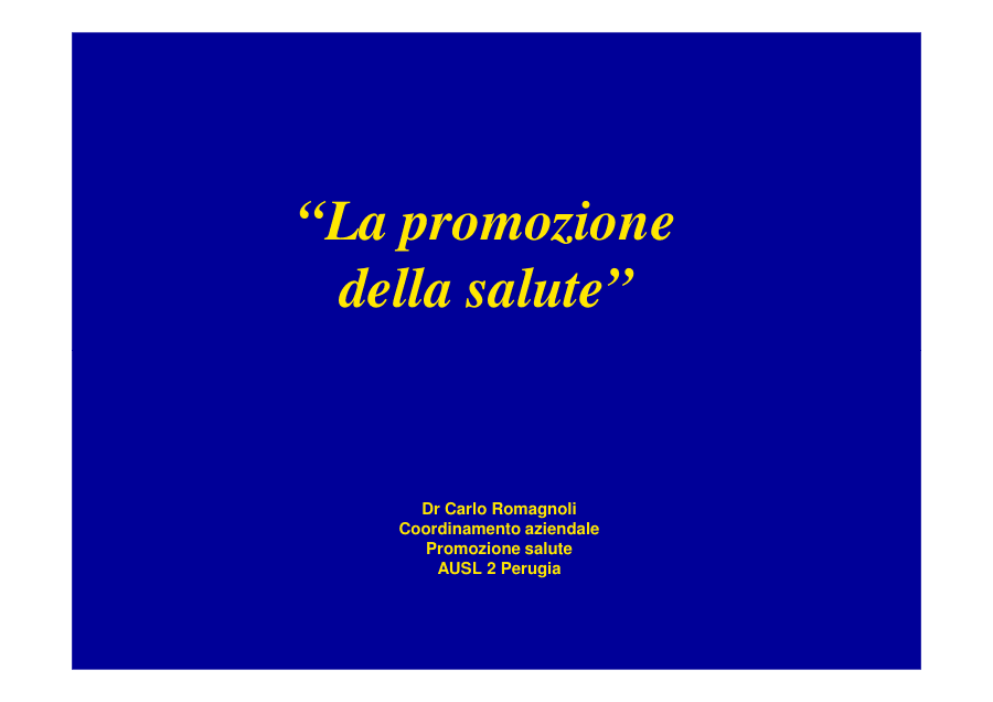 Promozione della salute: definizioni e interventi