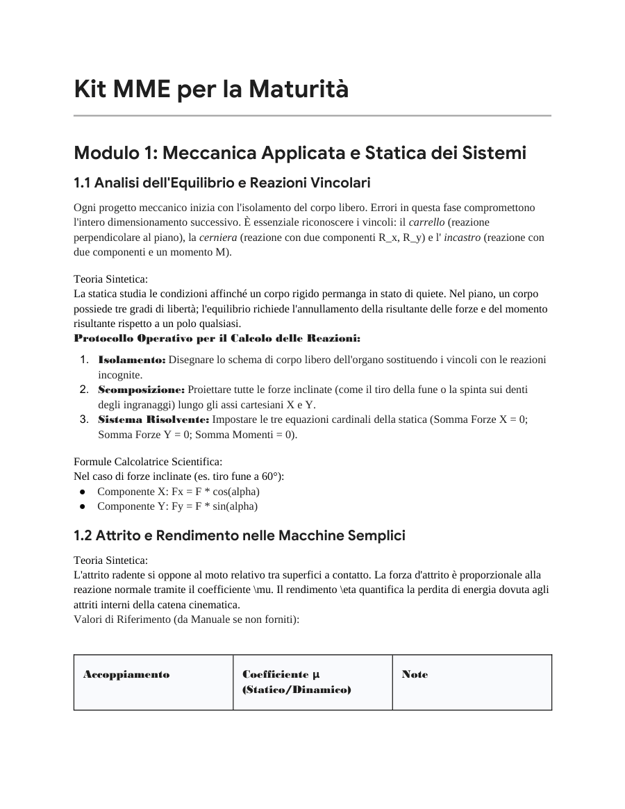 Copertina Meccanica Applicata e Statica