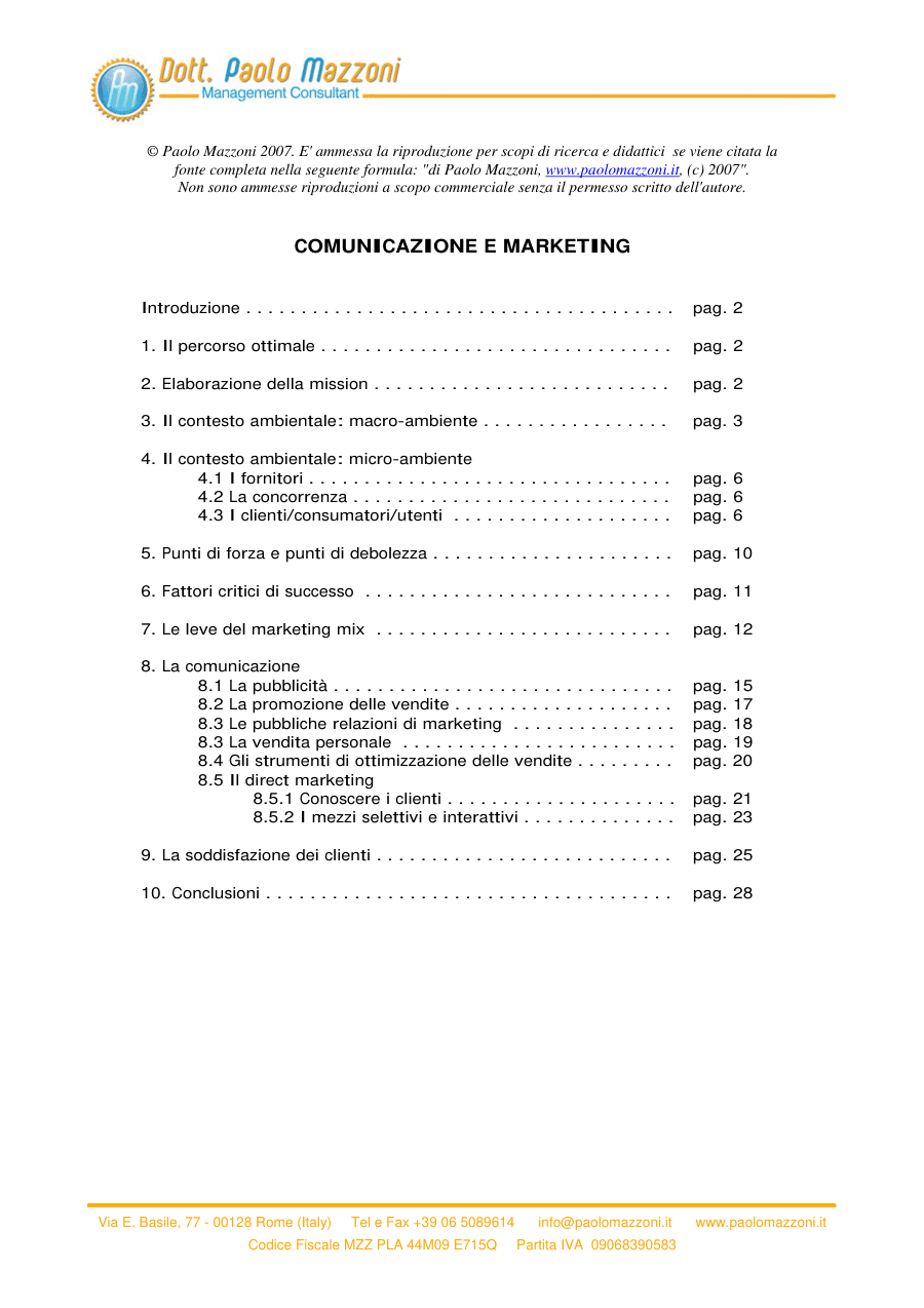 Introduzione al Marketing e Comunicazione
