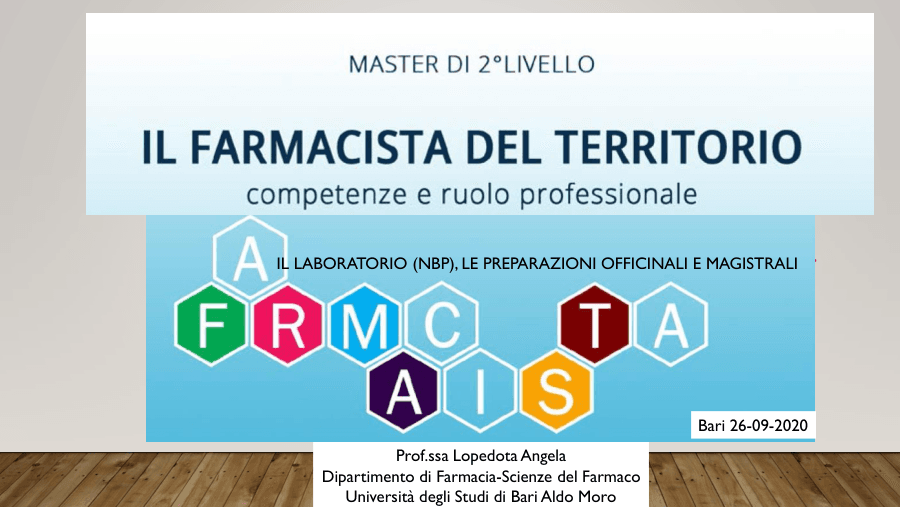 Preparazioni Officinali e Magistrali nel Laboratorio Galenico