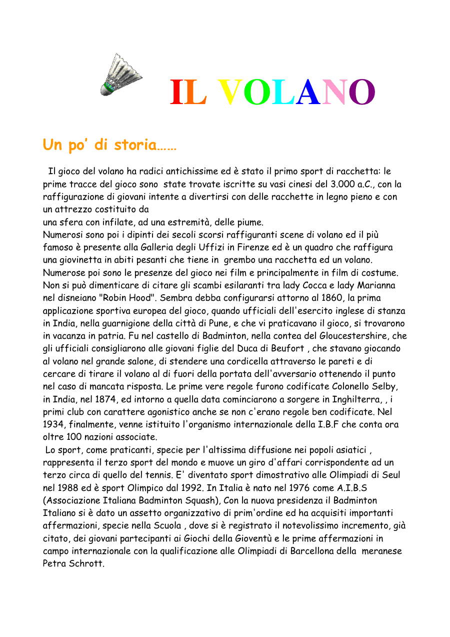 Storia e Regole del Badminton
