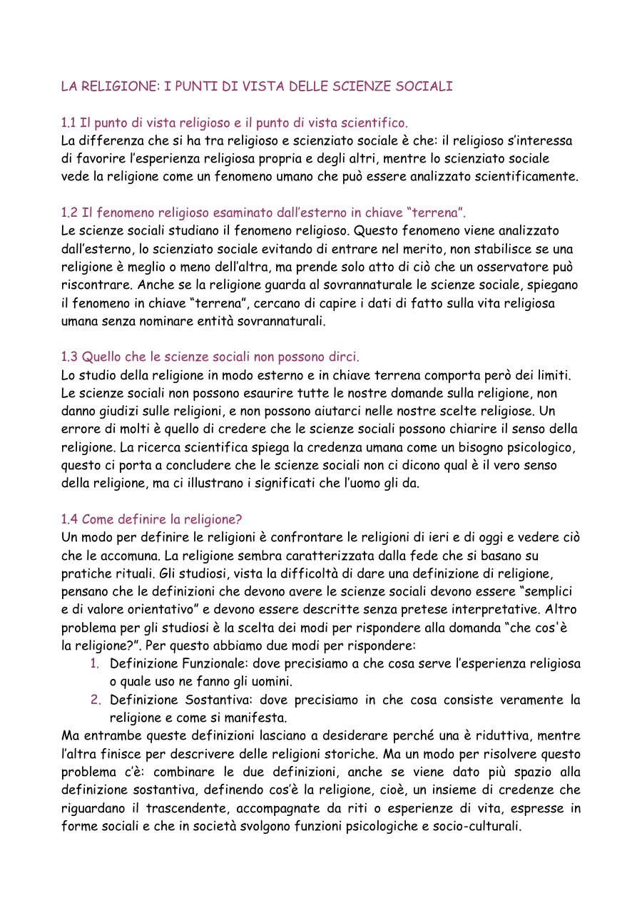 La Religione: Analisi delle Scienze Sociali