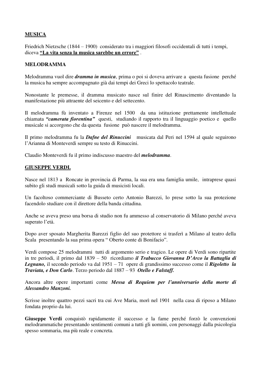Storia del Melodramma e dei Compositori Italiani