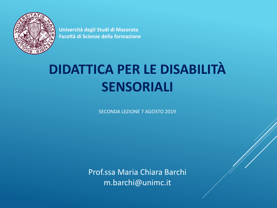 Didattica per le disabilità sensoriali