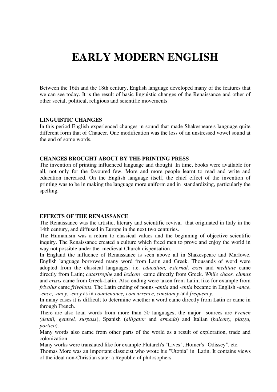 Copertina Early Modern English