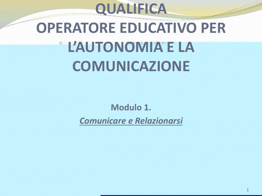 Qualifica Operatore Educativo per Autonomia e Comunicazione