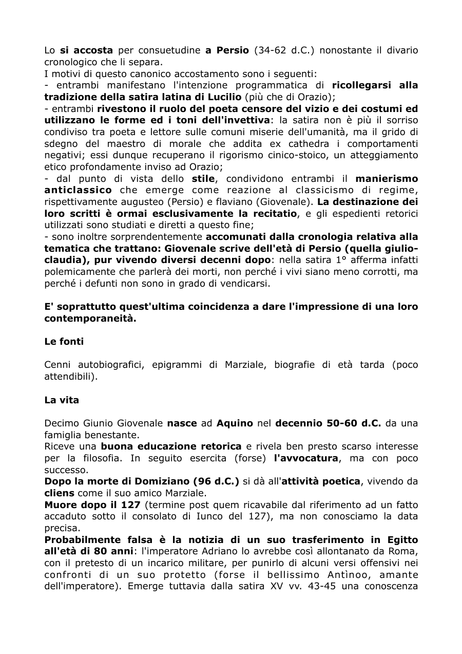 Giovenale e la sua satira