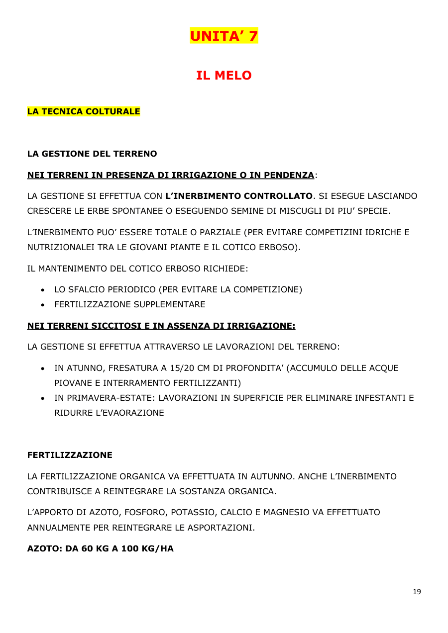 Tecniche di coltivazione del melo