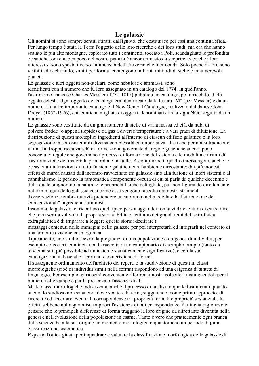 Classificazione delle Galassie e Attività Nucleare