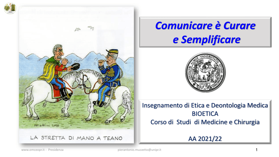 Comunicare in Medicina e Bioetica