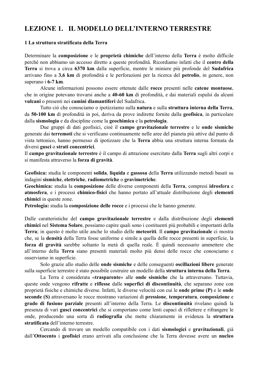 Struttura interna della Terra