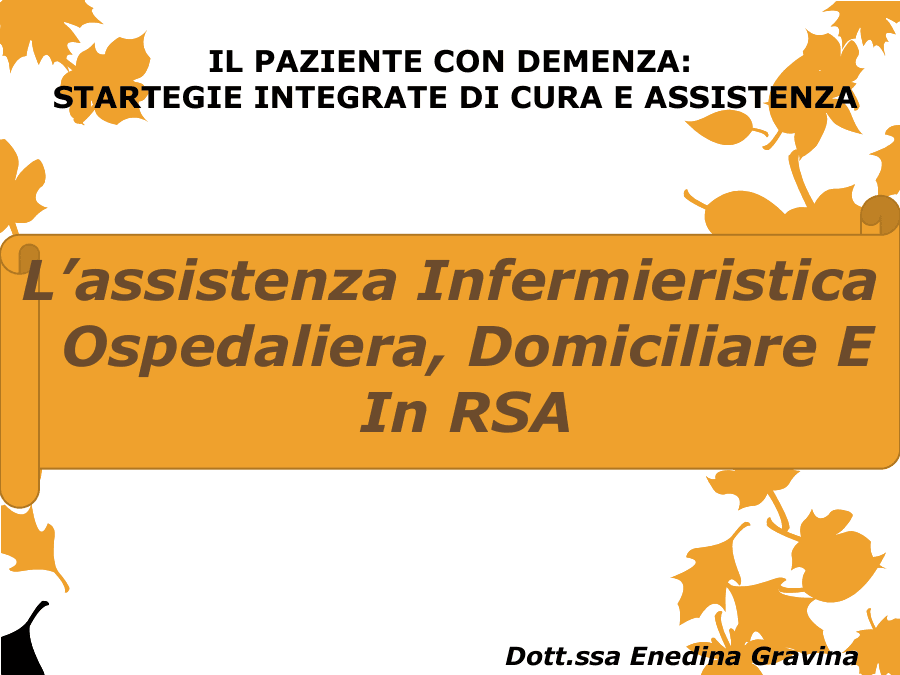 Assistenza Infermieristica per Pazienti con Demenza