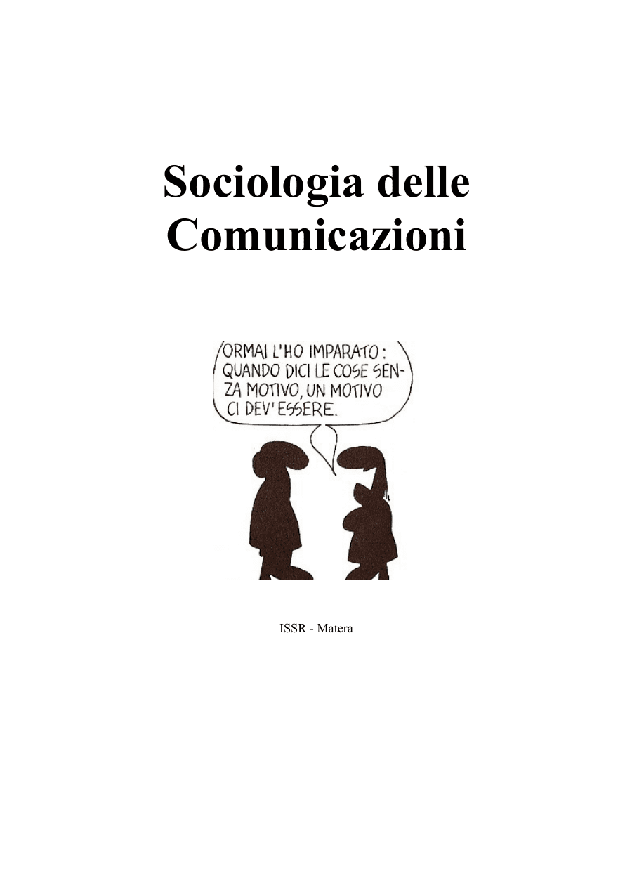 Concetto di Comunicazione nella Sociologia
