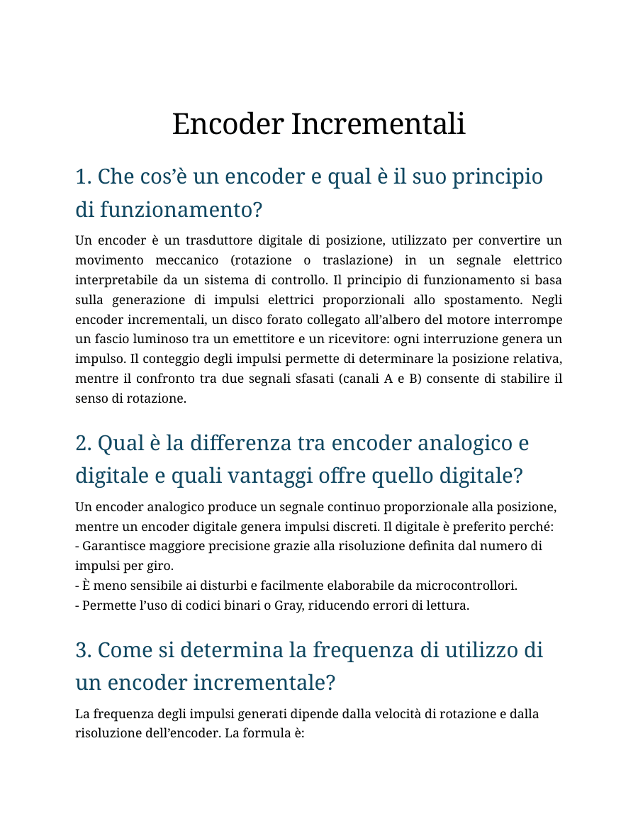 Encoder incrementali e assoluti