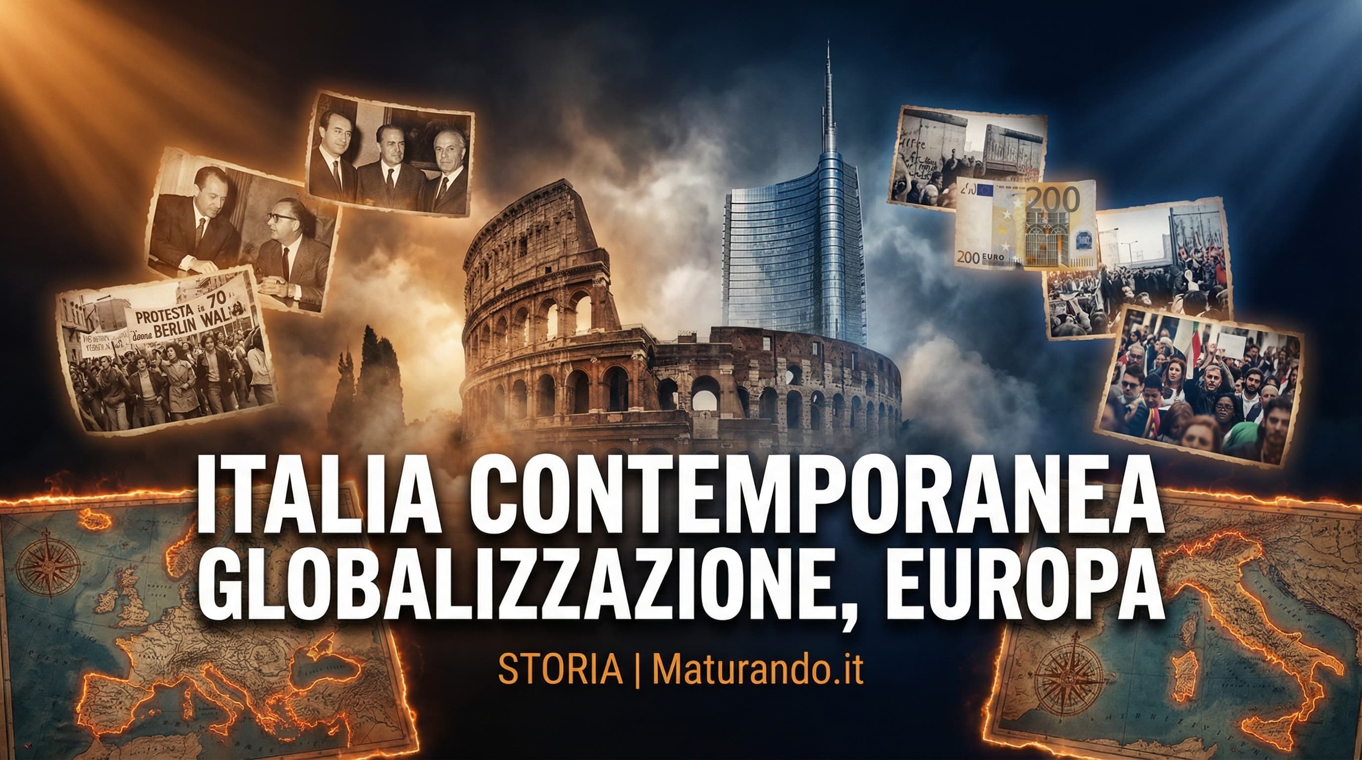 Italia contemporanea globalizzazione, Europa e sfide attuali (1975-2025) riassunto maturità