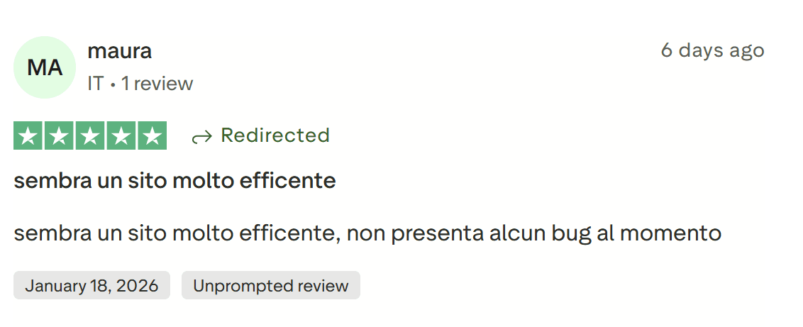 Recensione Trustpilot