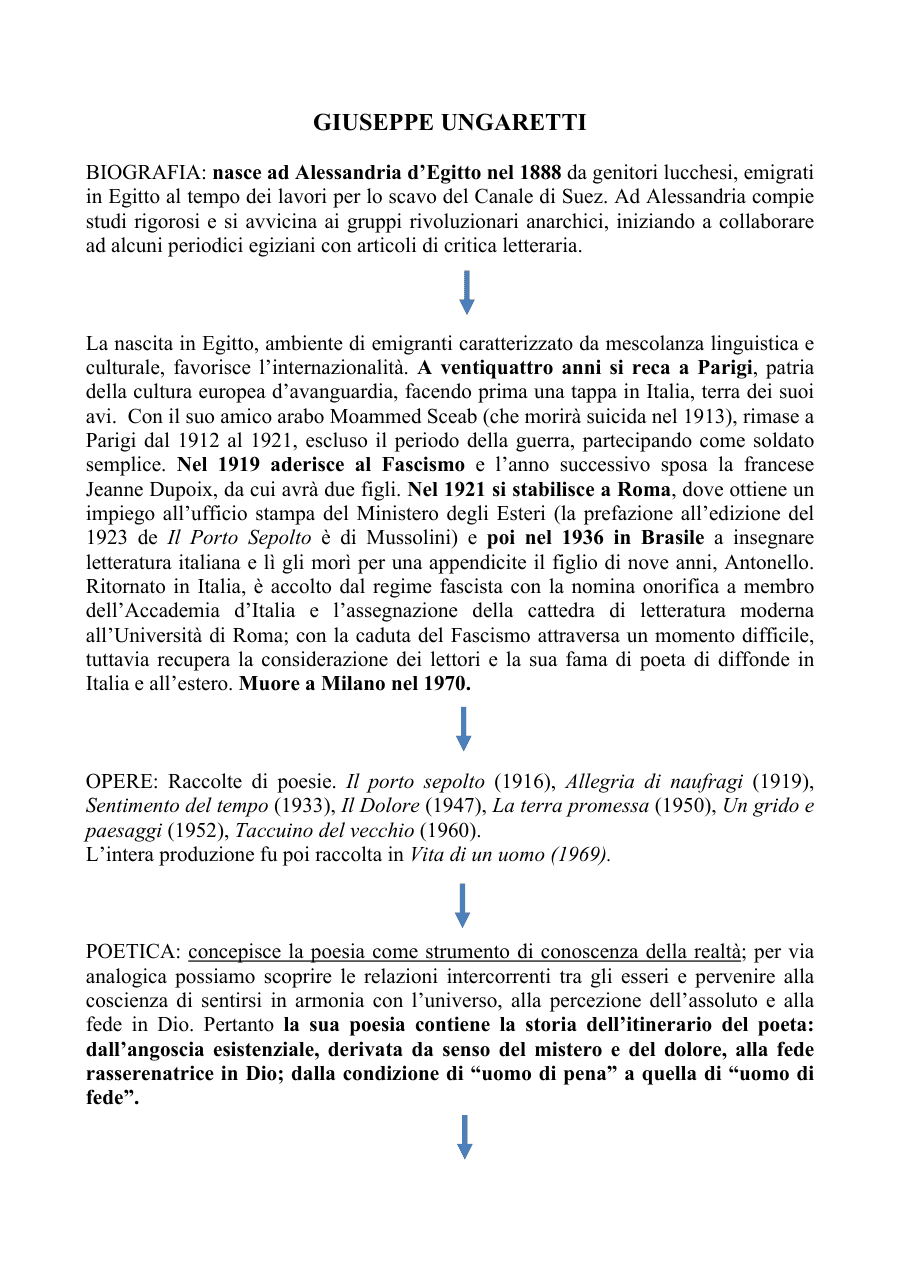 Copertina Ungaretti: biografia e poetica