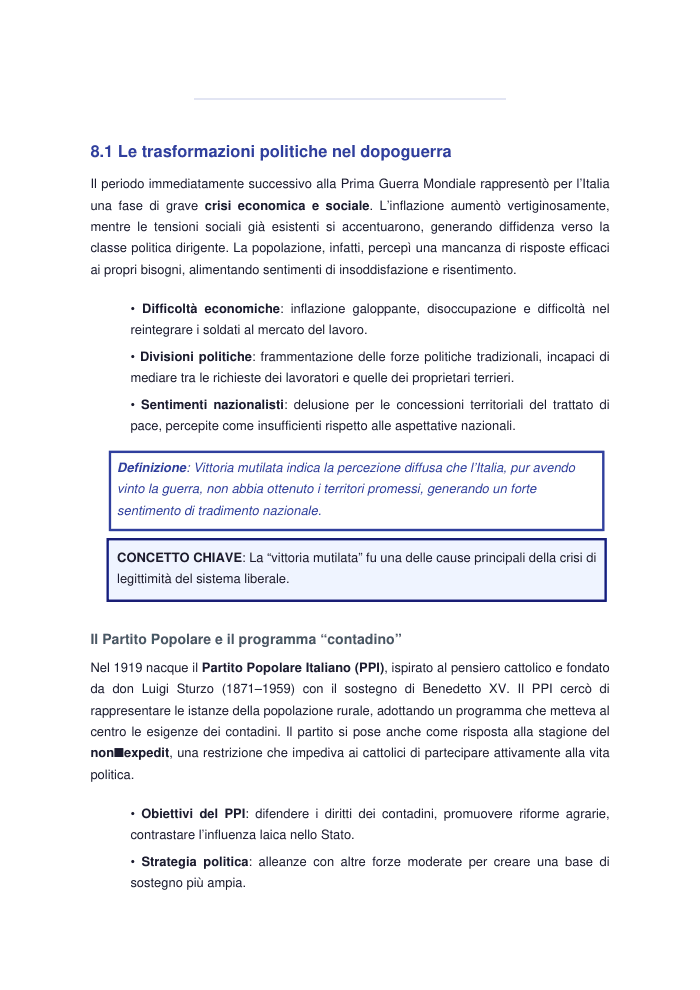 Copertina Le trasformazioni politiche nel dopoguerra e l’ascesa del fascismo
