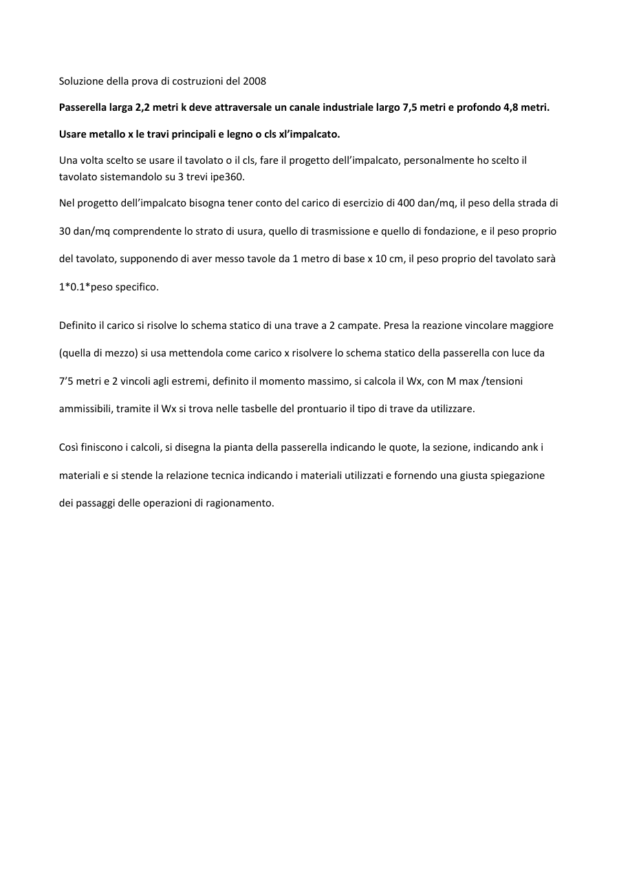 Progetto di una passerella: calcoli e materiali