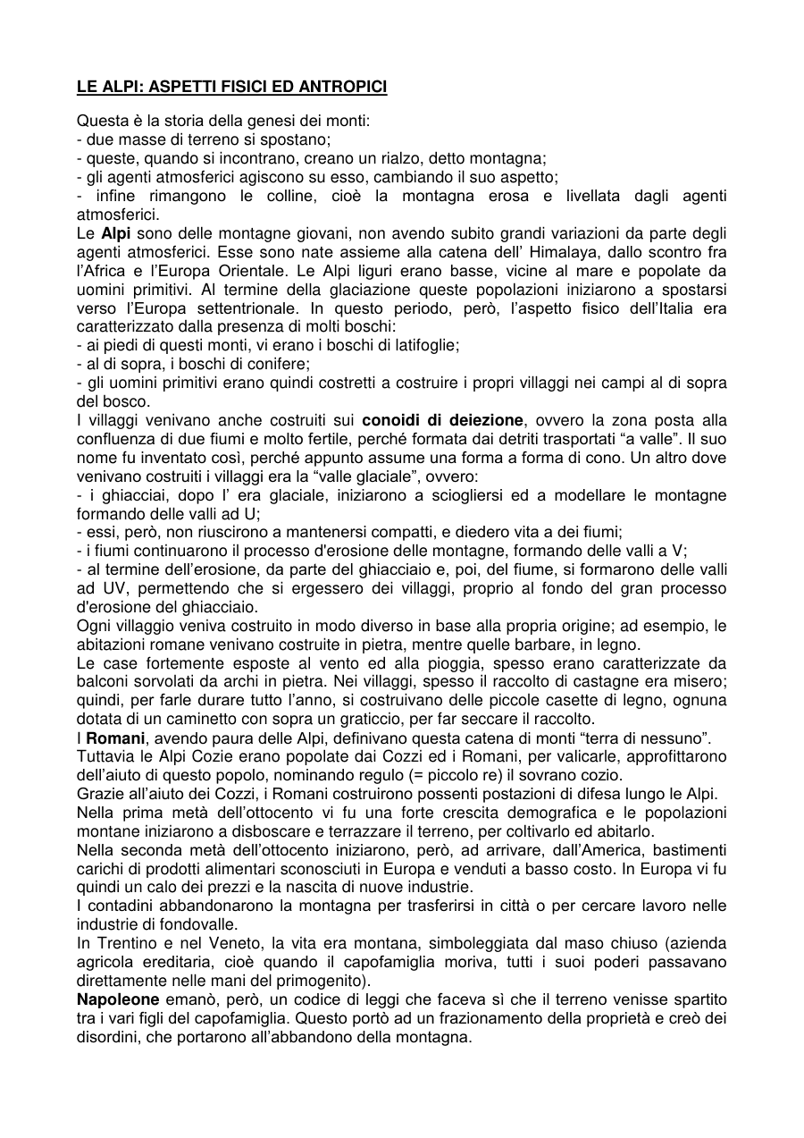 Copertina Le Alpi: Aspetti fisici e antropici