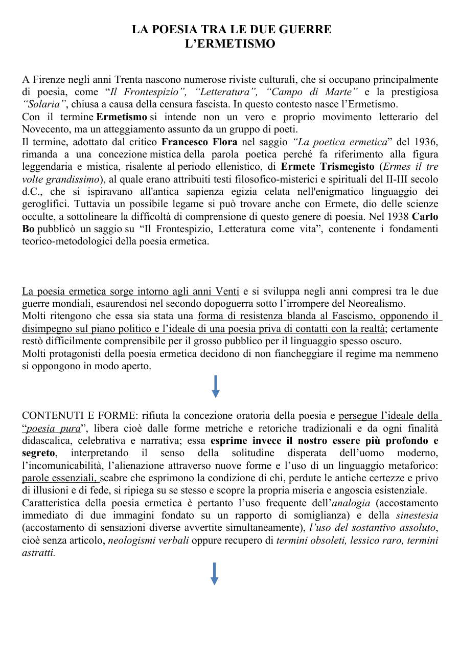Copertina Ermetismo: Quasimodo e Luzi