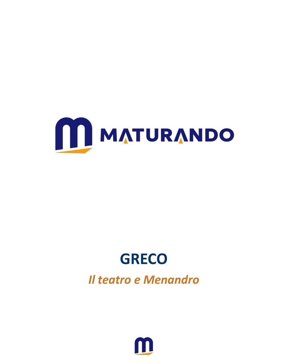 Copertina Il teatro e Menandro
