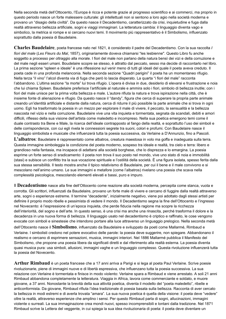 Copertina Decadentismo e Simbolismo