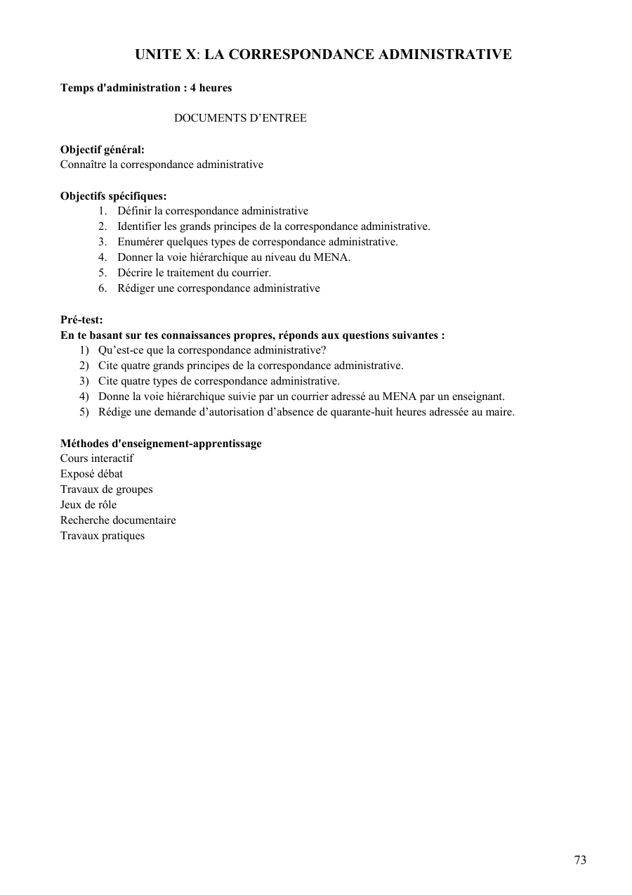 Copertina La correspondance administrative