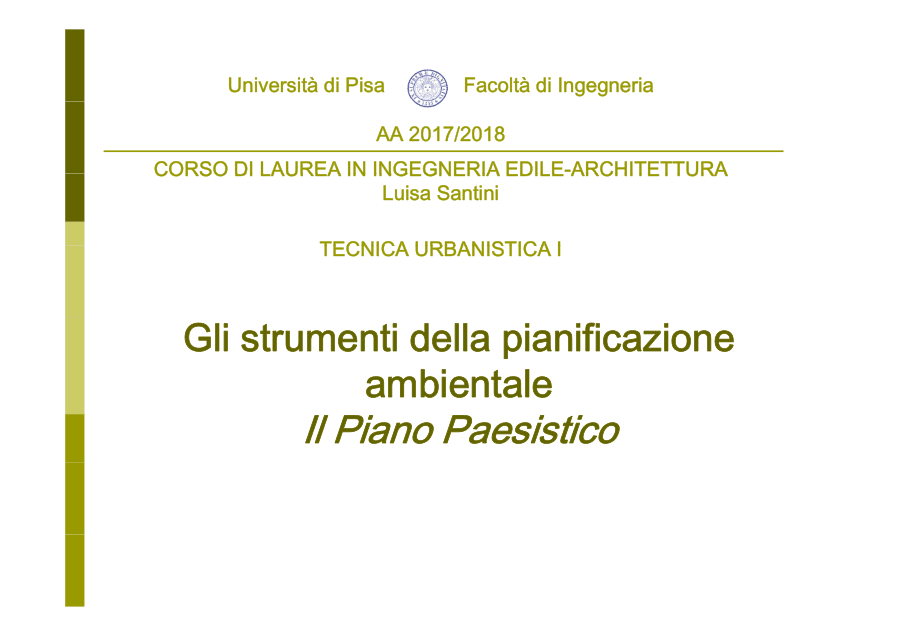 Pianificazione Ambientale e Legge n. 1497