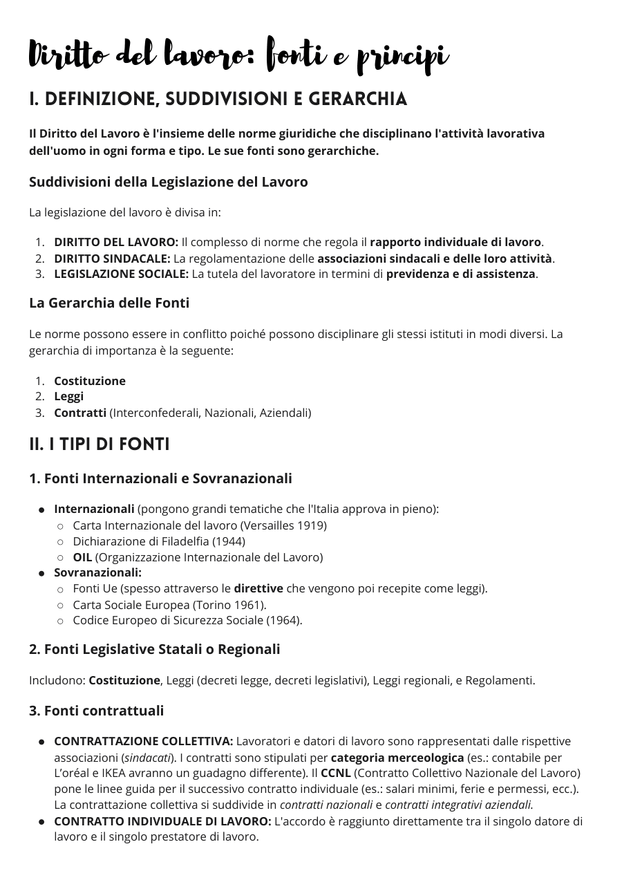 Copertina Diritto del lavoro: fonti e principi