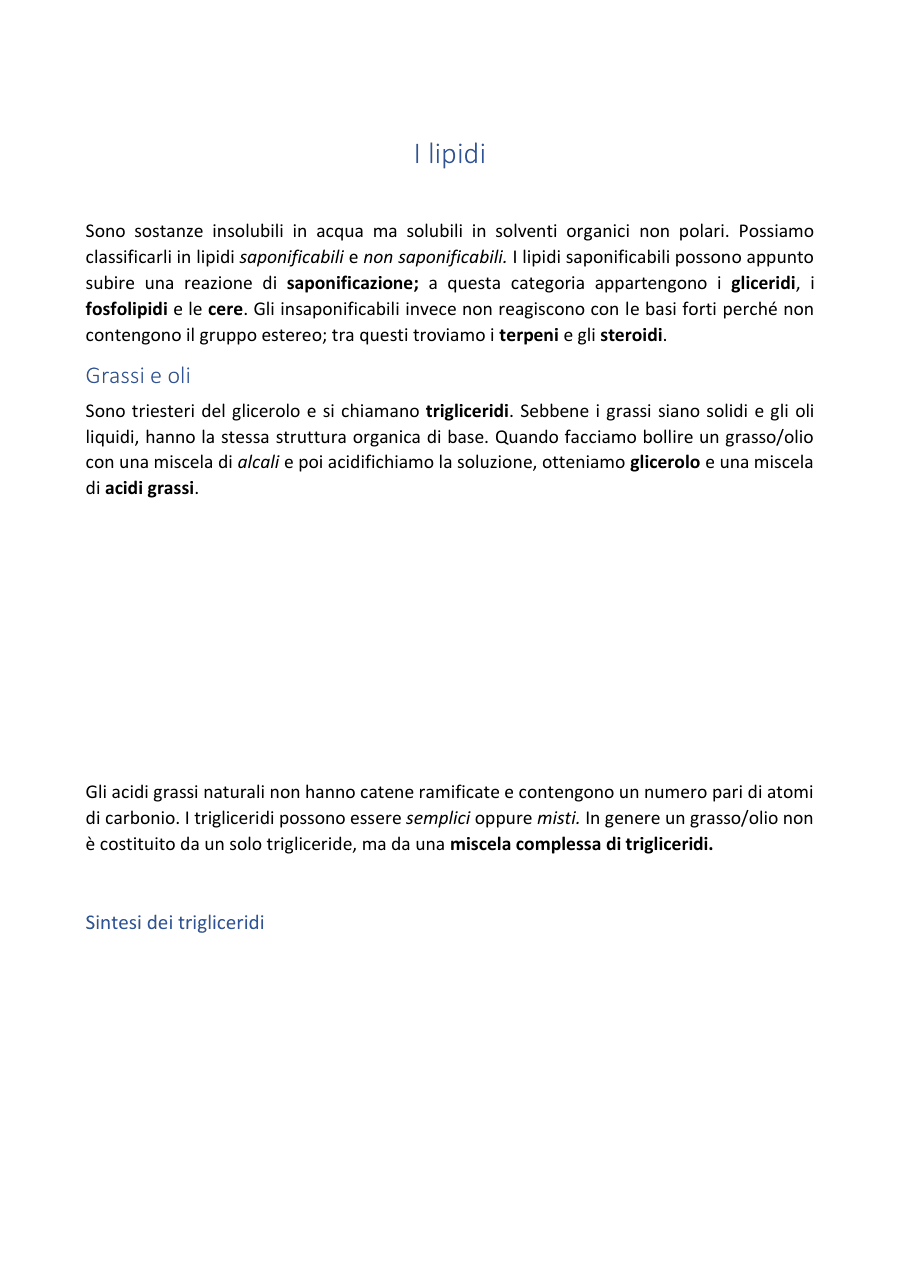 Copertina I lipidi