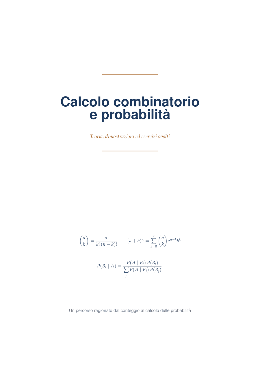 Copertina Calcolo combinatorio e probabilità