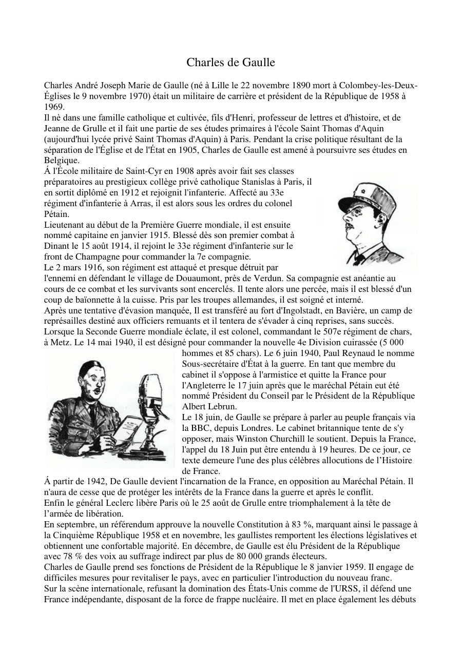 Copertina Charles de Gaulle