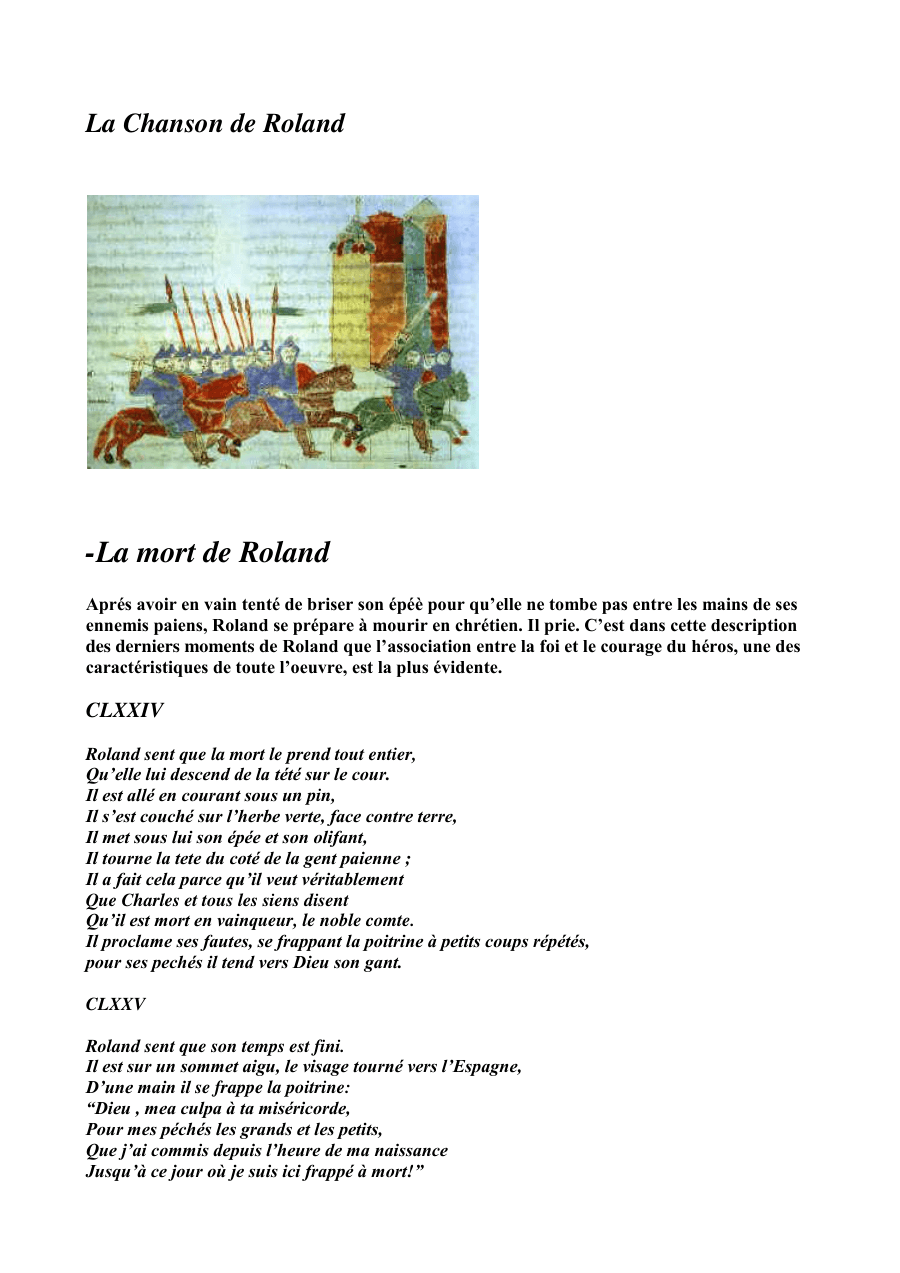 Copertina La Chanson de Roland