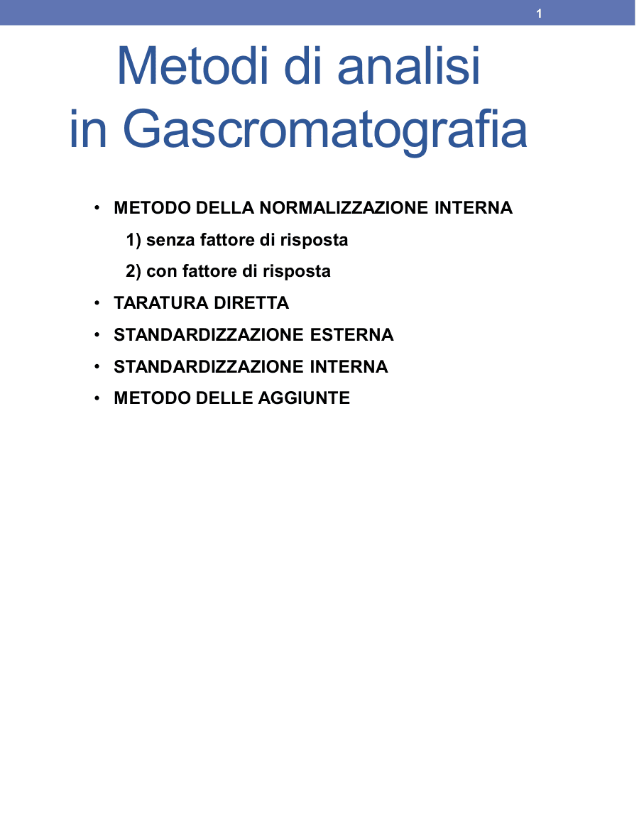 Copertina Metodi di analisi in gascromatografia