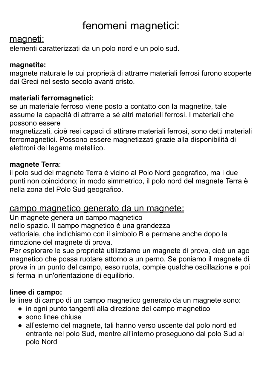 Copertina Fenomeni magnetici e leggi associate