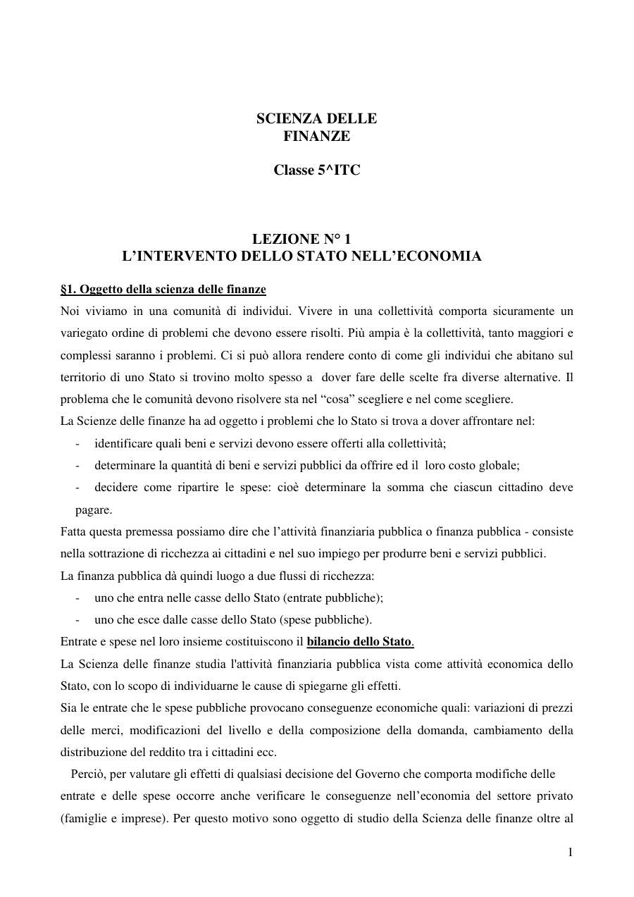 Intervento dello Stato nell'Economia